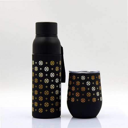 Термобутылка Button Black