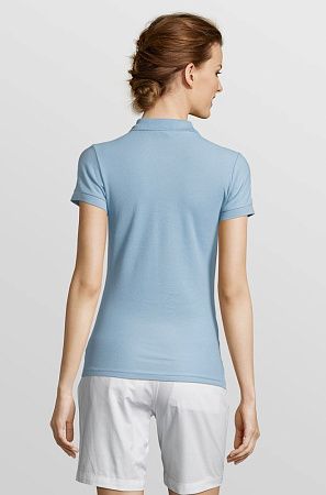 Рубашка поло женская People 210, голубая, размер S