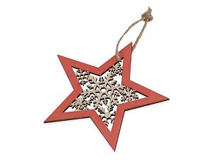 Подвеска «Звездочка», цвет: натуральный, красный