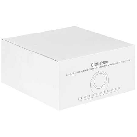 Станция беспроводной зарядки с часами и подсветкой GlobeBee, белая
