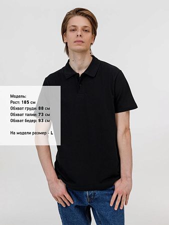 Рубашка поло унисекс Pulse, черная, размер 5XL