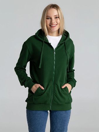 Толстовка на молнии с капюшоном Siverga Heavy 2.0, темно-зеленая, размер XL