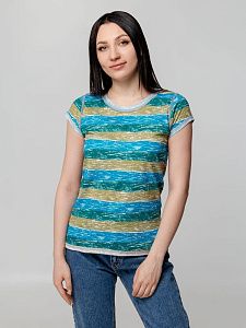 Футболка женская Rayet Lady двусторонняя, голубая с зеленым под нанесение