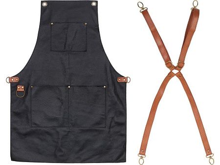 Фартук из натуральной кожи с карманами