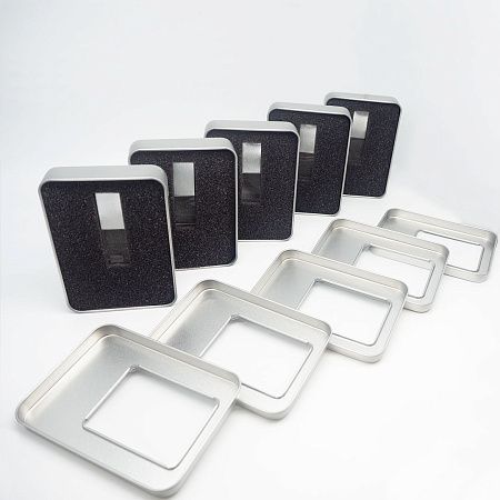 Флеш накопитель USB 2.0 Кристалл, металл/стекло, прозрачный/серебристый, подсветка красным, 16 GB