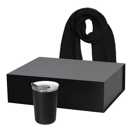 Подарочный набор Strada, Forges, черный (термокружка, шарф)