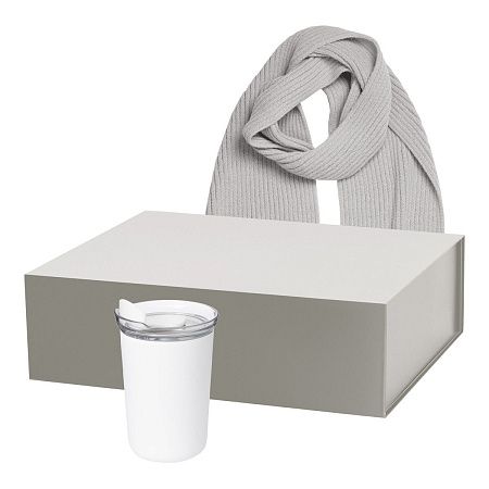 Подарочный набор Strada, Forges, белый (термокружка, шарф)