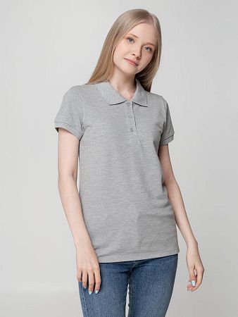 Рубашка поло женская Virma Lady, серый меланж, размер XXL