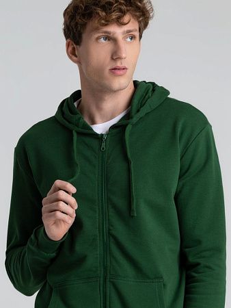 Толстовка на молнии с капюшоном Siverga Heavy 2.0, темно-зеленая, размер XL