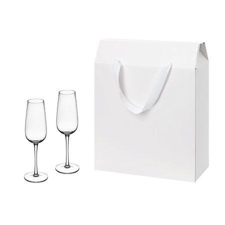 Подарочный набор 2 бокала для шампанского Blanche в большом подарочном пакете