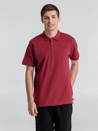 Рубашка поло мужская Neptune, вишнево-красная, размер S