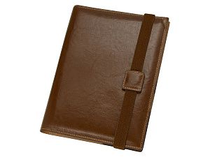 Папка-портфолио с блокнотом А5, цвет: коричневый