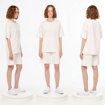 Футболка унисекс оверсайз T3, молочно-белая, размер XS/S