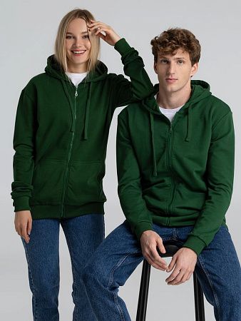 Толстовка на молнии с капюшоном Siverga Heavy 2.0, темно-зеленая, размер XL