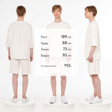 Футболка унисекс оверсайз T1, молочно-белая, размер XS/S