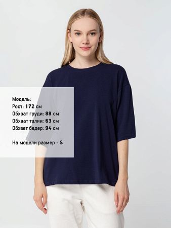 Футболка унисекс оверсайз Street Vibes, темно-синяя, размер XS/S