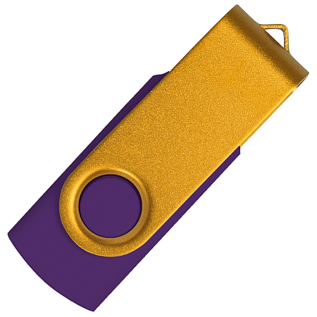 Флеш накопитель USB 2.0 Twister Сolor Mix 16GB, пластик Софт Тач/металл, фиолетовый/желтый