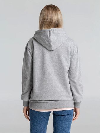 Толстовка на молнии с капюшоном Unit Siverga, серый меланж, размер XS