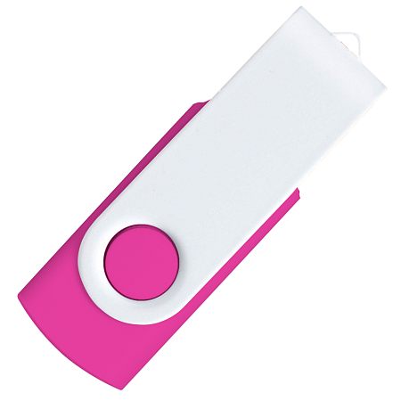 Флеш накопитель USB 2.0 Twister Сolor Mix 16GB, пластик Софт Тач/металл, розовый/белый
