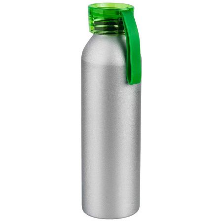 Бутылка для воды VIKING SILVER 650мл. Серебристая с салатовой крышкой 6141.15