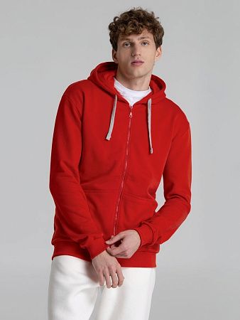 Толстовка на молнии с капюшоном Unit Siverga Heavy, красная, размер XS v2