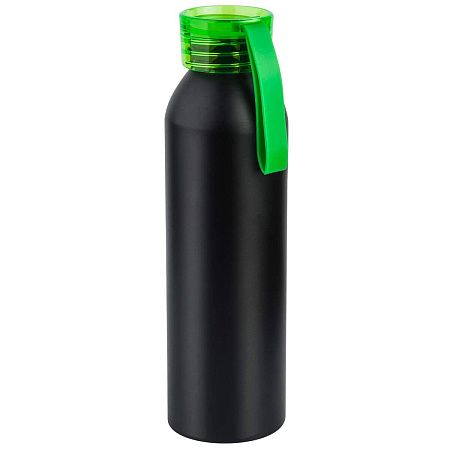 Бутылка для воды VIKING BLACK 650мл. Черная с салатовой крышкой 6142.15