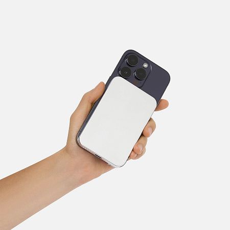 Внешний аккумулятор Artex PD 5000mAh с функцией беспроводной зарядки 15W, серебряный