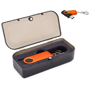 Флешка Twist Color 16 Гб в футляре, оранжевая