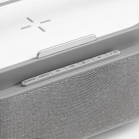 Колонка с часами и беспроводной зарядкой Veske ver.2, серая