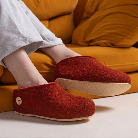 Домашние валенки Cant, красно-коричневые (терракот), размер 42