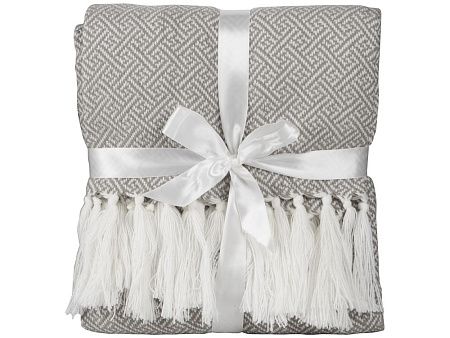 Плед акриловый с белой бахромой «Tassel»