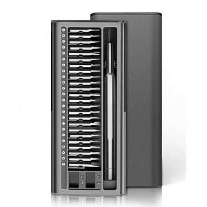 Отвертка с набором из 26 насадок Tools Workhard, темно-серая, в пластиковом футляре