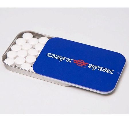 Баночка с конфетами драже с брендированием,Slide-Tin