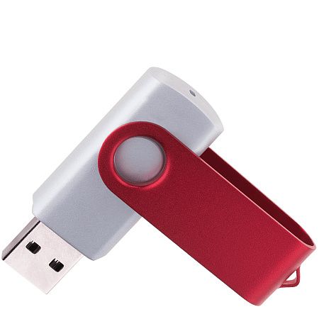 Флешка TWIST COLOR MIX Серебристая с красным 4016.06.03.64ГБ