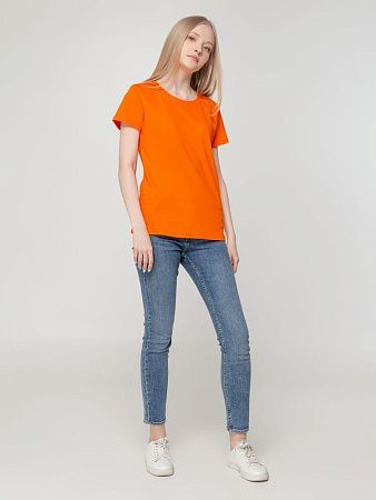 Футболка женская T-bolka Lady, оранжевая, размер M v2