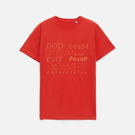 Футболка унисекс T-bolka 140, красная, размер S