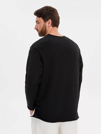 Лонгслив унисекс Siluetti Fuori, черный, размер S/M