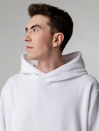 Худи флисовое унисекс Manakin, белое, размер XL/2XL