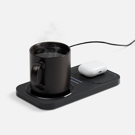 Беспроводное зарядное устройство с подогревом кружки Hot Task, черное