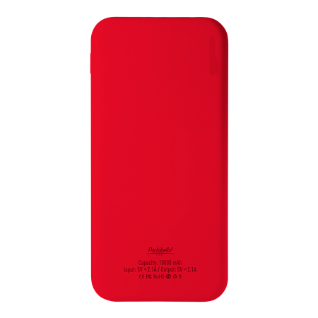 Внешний аккумулятор с подсветкой Luce 10000 mAh, красный