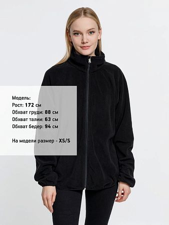 Куртка флисовая унисекс Fliska, черная, размер XS/S