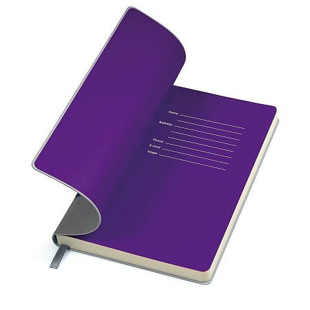 Бизнес-блокнот FUNKY А5, с цветным  форзацем, мягкая обложка,  в линейку