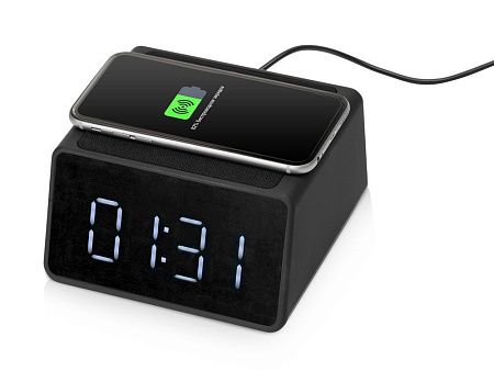 Беспроводная колонка с часами и функцией беспроводной зарядки «Sentry»