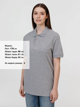 Рубашка поло унисекс Pacific, серый меланж, размер M