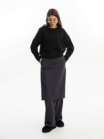 Лонгслив унисекс Siluetti Fuori, черный, размер S/M