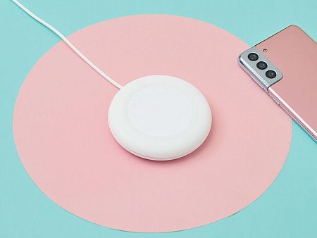 Беспроводное зарядное устройство «Disc» со встроенным кабелем 2 в 1