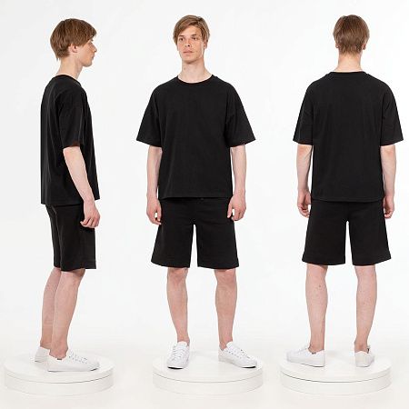 Футболка унисекс оверсайз T3, черная, размер XS/S