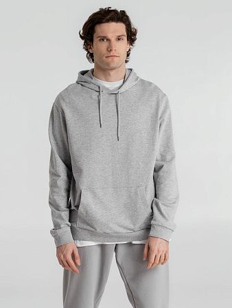 Толстовка с капюшоном унисекс Hoodie, серый меланж, размер XS
