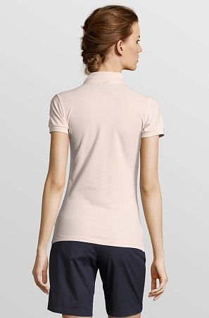 Рубашка поло женская People 210, нежно-розовая, размер XL